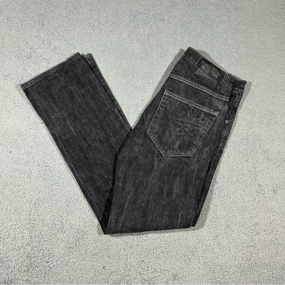 Y2k Black Gray Zoo York High Rise Jeans Women’s Size 18 Relaxed Fit #894